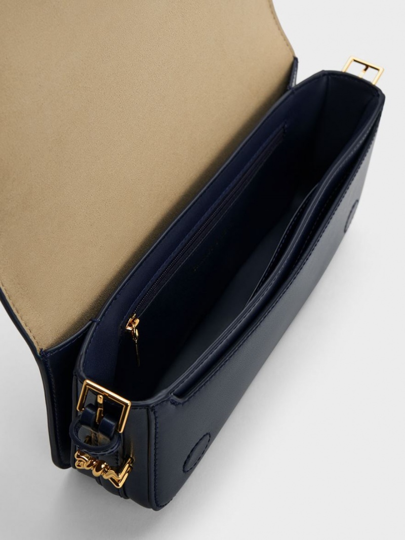 τσάντεσ ώμου Charles And Keith Henrietta σκουρο μπλε | 04791-VLEN