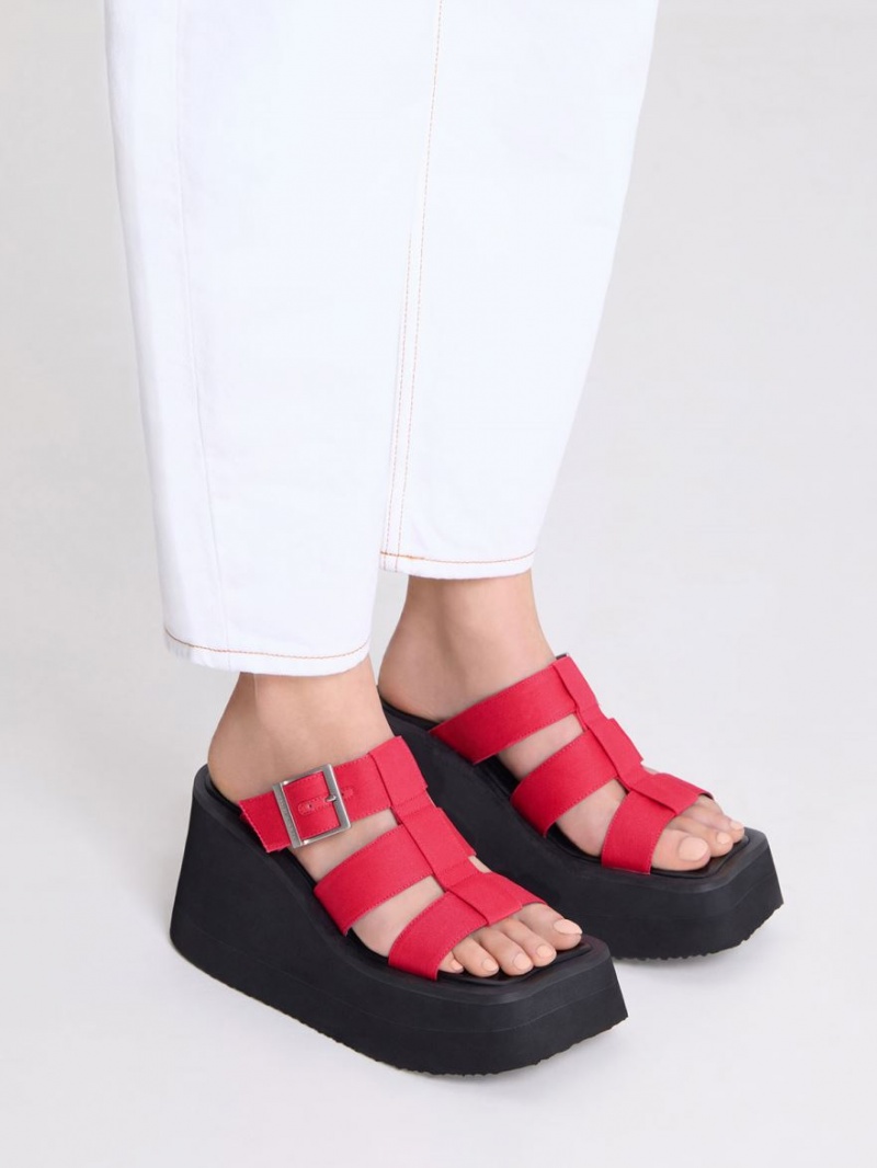 Πεδιλα Πλατφορμεσ Charles And Keith IIsa Flatform Gladiator φουξια | 60795-OPZI