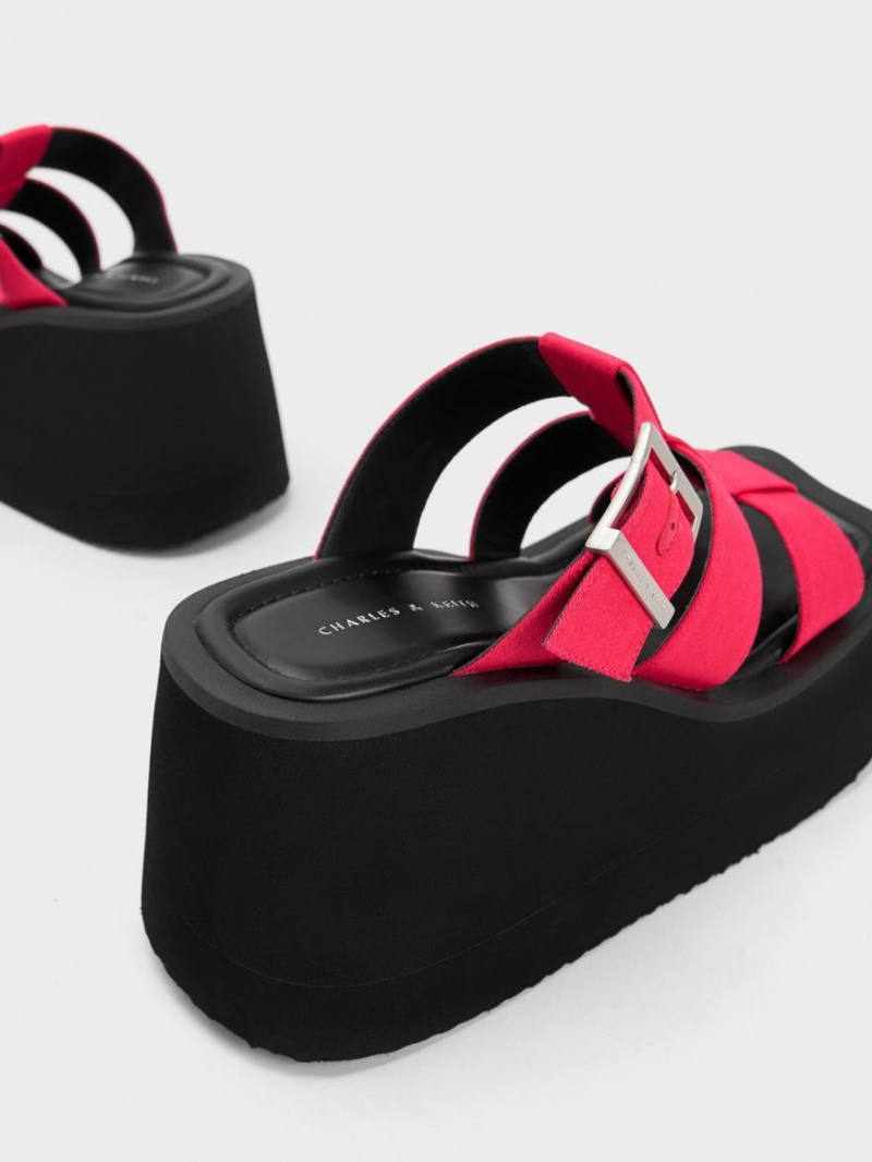 Πεδιλα Πλατφορμεσ Charles And Keith IIsa Flatform Gladiator φουξια | 60795-OPZI