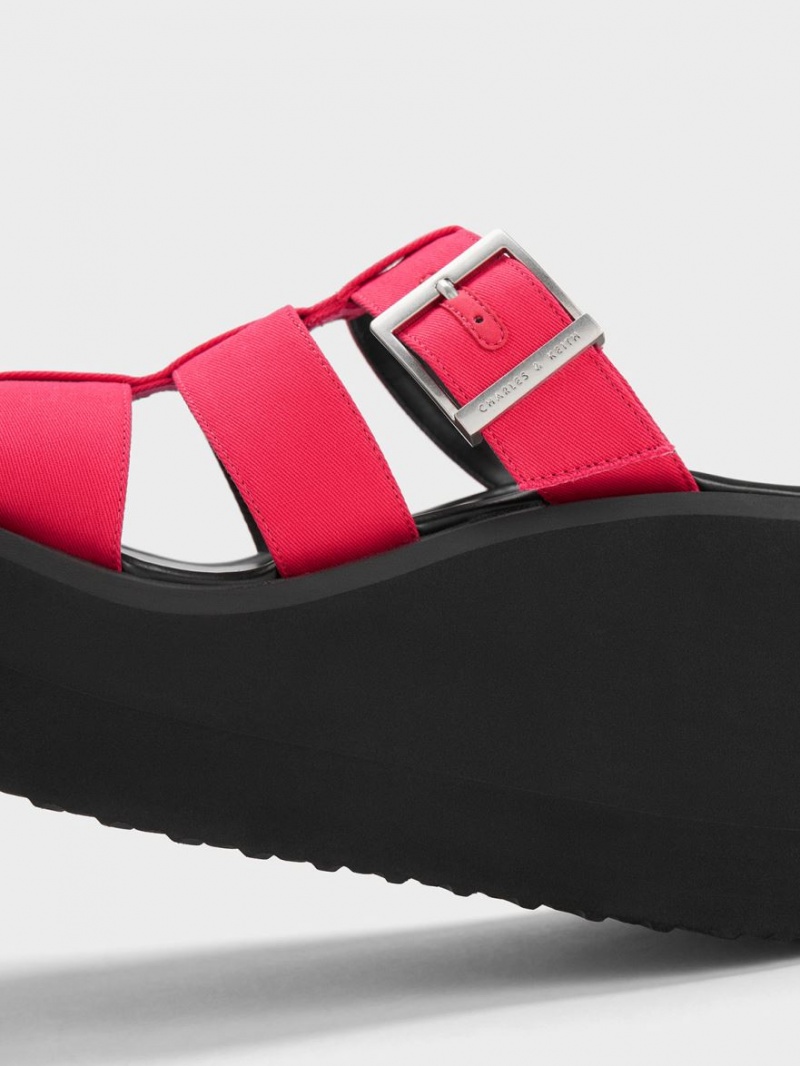 Πεδιλα Πλατφορμεσ Charles And Keith IIsa Flatform Gladiator φουξια | 60795-OPZI