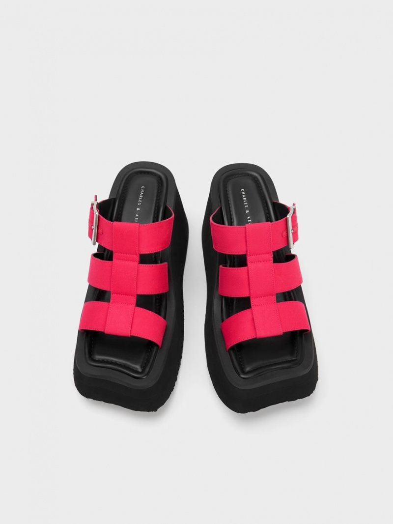 Πεδιλα Πλατφορμεσ Charles And Keith IIsa Flatform Gladiator φουξια | 60795-OPZI