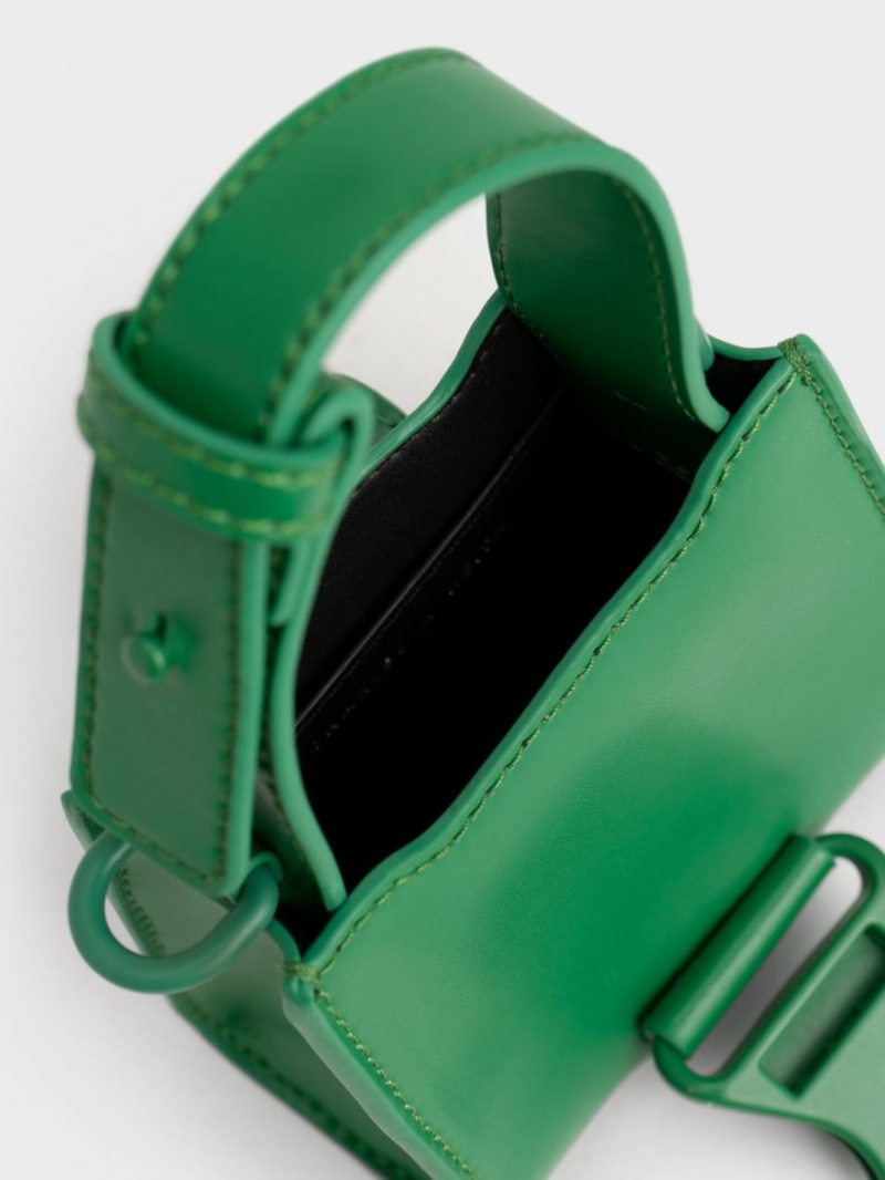 μίνι τσάντες Charles And Keith Ivy Top Handle πρασινο | 10652-JGCM
