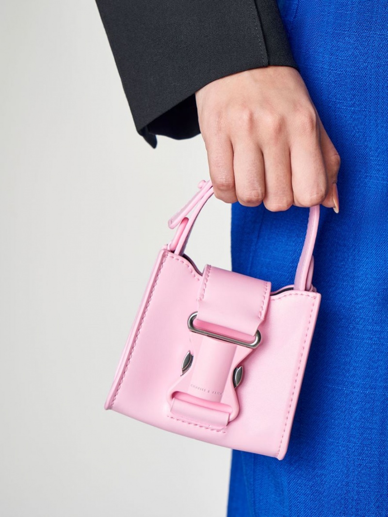 μίνι τσάντες Charles And Keith Ivy Top Handle ροζ | 16340-ZLAG