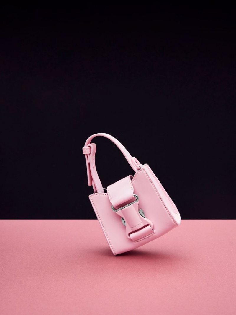 μίνι τσάντες Charles And Keith Ivy Top Handle ροζ | 16340-ZLAG