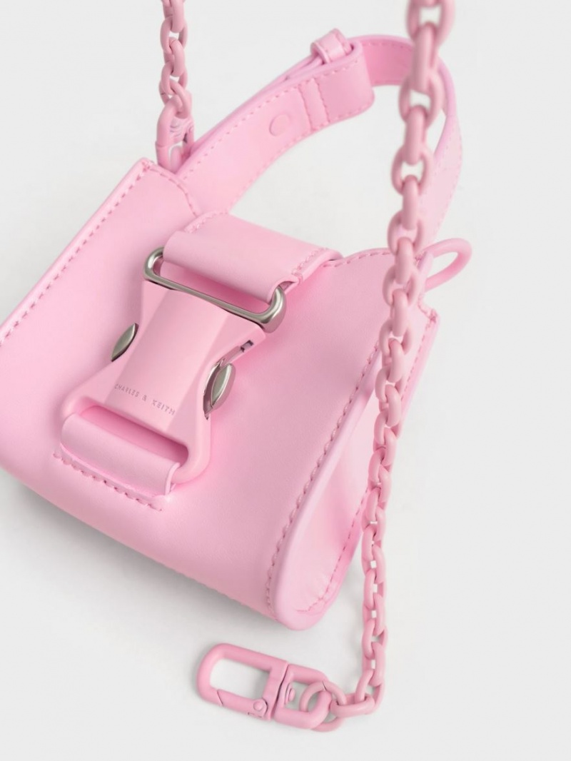 μίνι τσάντες Charles And Keith Ivy Top Handle ροζ | 16340-ZLAG
