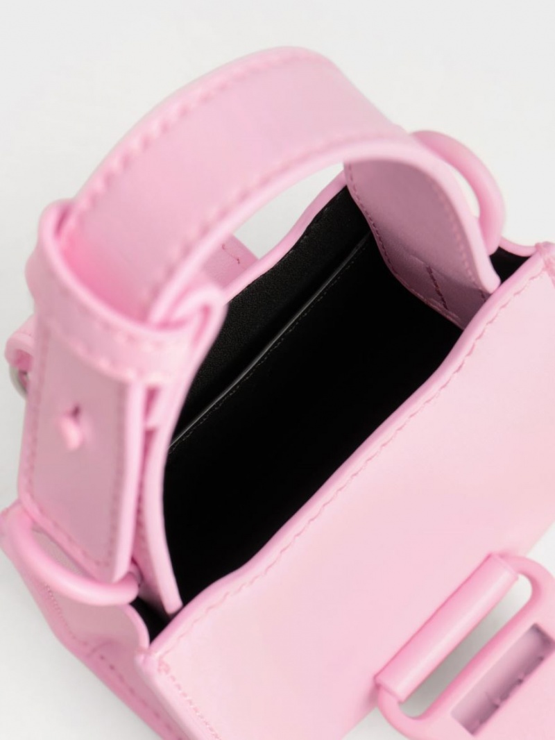 μίνι τσάντες Charles And Keith Ivy Top Handle ροζ | 16340-ZLAG