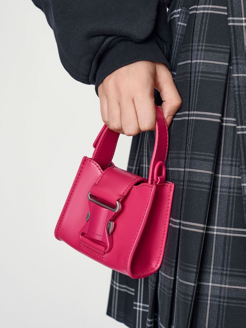 μίνι τσάντες Charles And Keith Ivy Top Handle κοκκινα | 47381-IMOQ