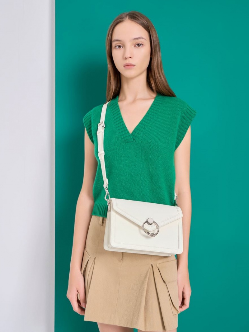 τσάντεσ ώμου Charles And Keith Joelle Envelope ασπρα | 32801-AOGL