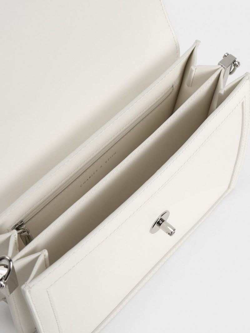τσάντεσ ώμου Charles And Keith Joelle Envelope ασπρα | 32801-AOGL