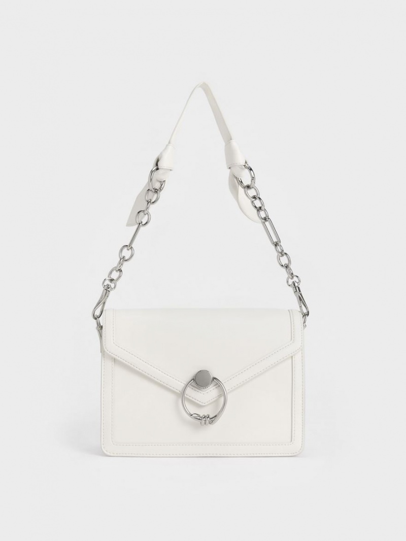 τσάντεσ ώμου Charles And Keith Joelle Envelope ασπρα | 32801-AOGL