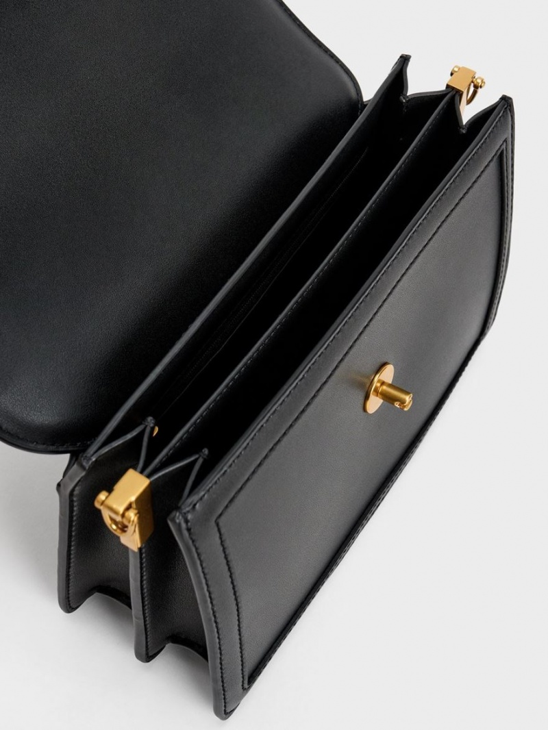 τσάντεσ ώμου Charles And Keith Joelle Envelope μαυρα | 96324-FDUR