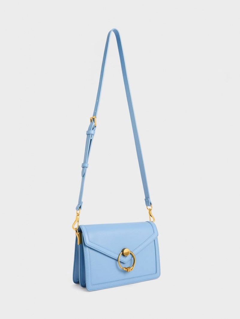 τσάντεσ ώμου Charles And Keith Joelle Envelope ανοιχτο μπλε | 93186-DZUR
