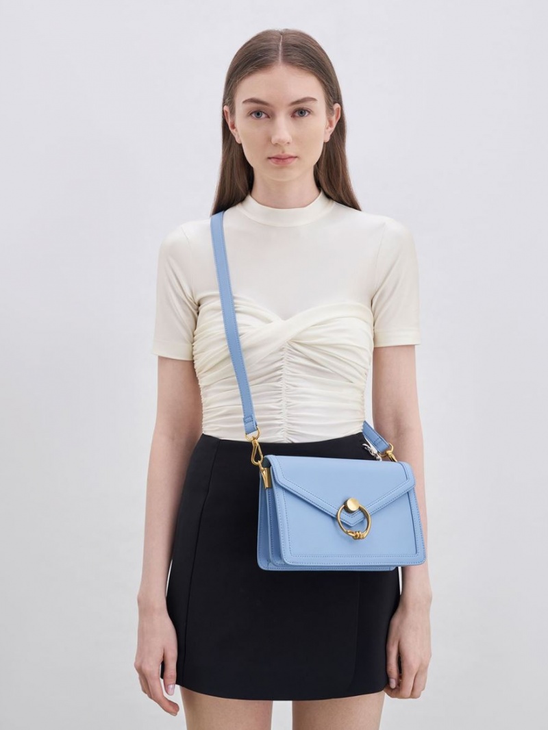 τσάντεσ ώμου Charles And Keith Joelle Envelope ανοιχτο μπλε | 93186-DZUR