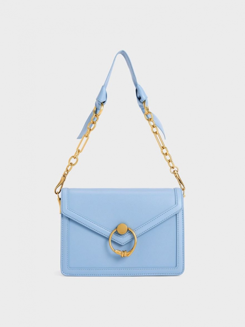 τσάντεσ ώμου Charles And Keith Joelle Envelope ανοιχτο μπλε | 93186-DZUR