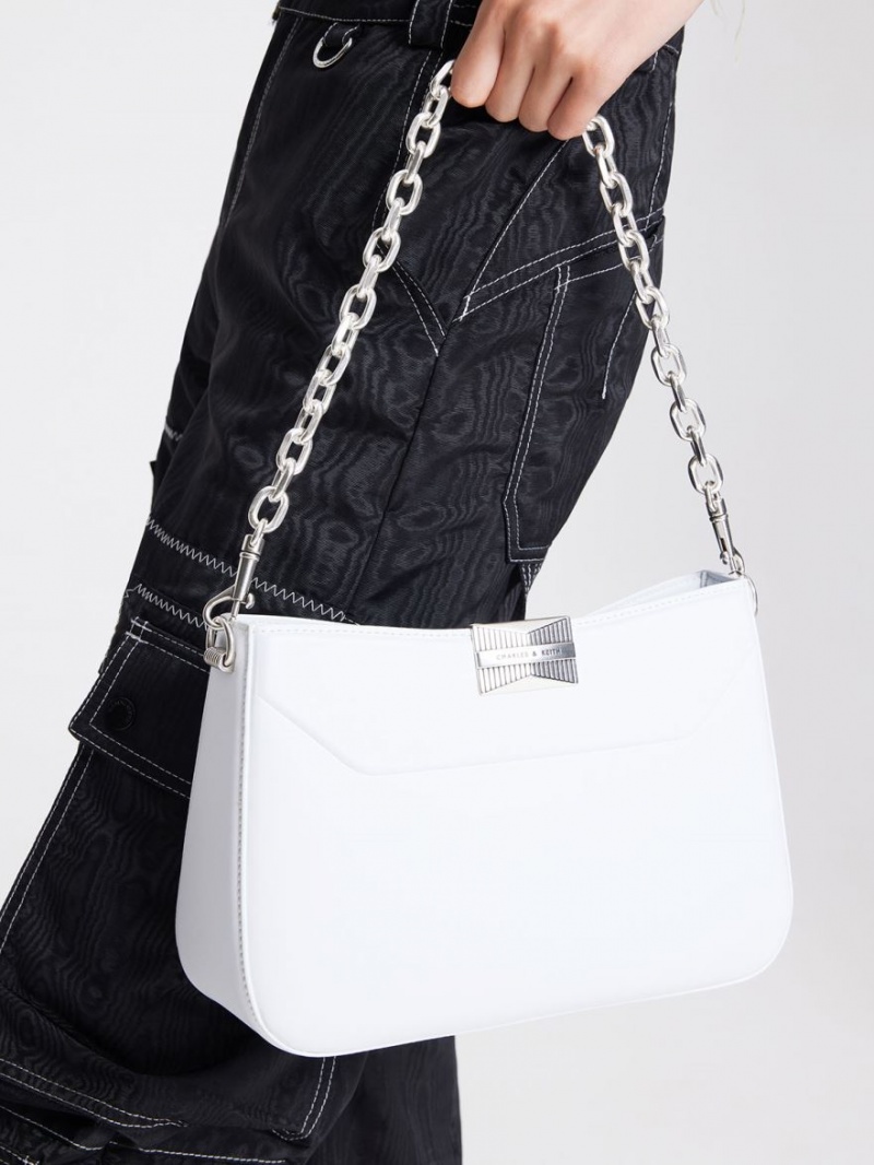 τσάντεσ ώμου Charles And Keith Kalinda ασπρα | 56012-EMDP