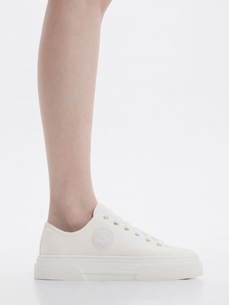 Αθλητικα Παπουτσια Charles And Keith Kay καμβα ασπρα | 46578-BSYH