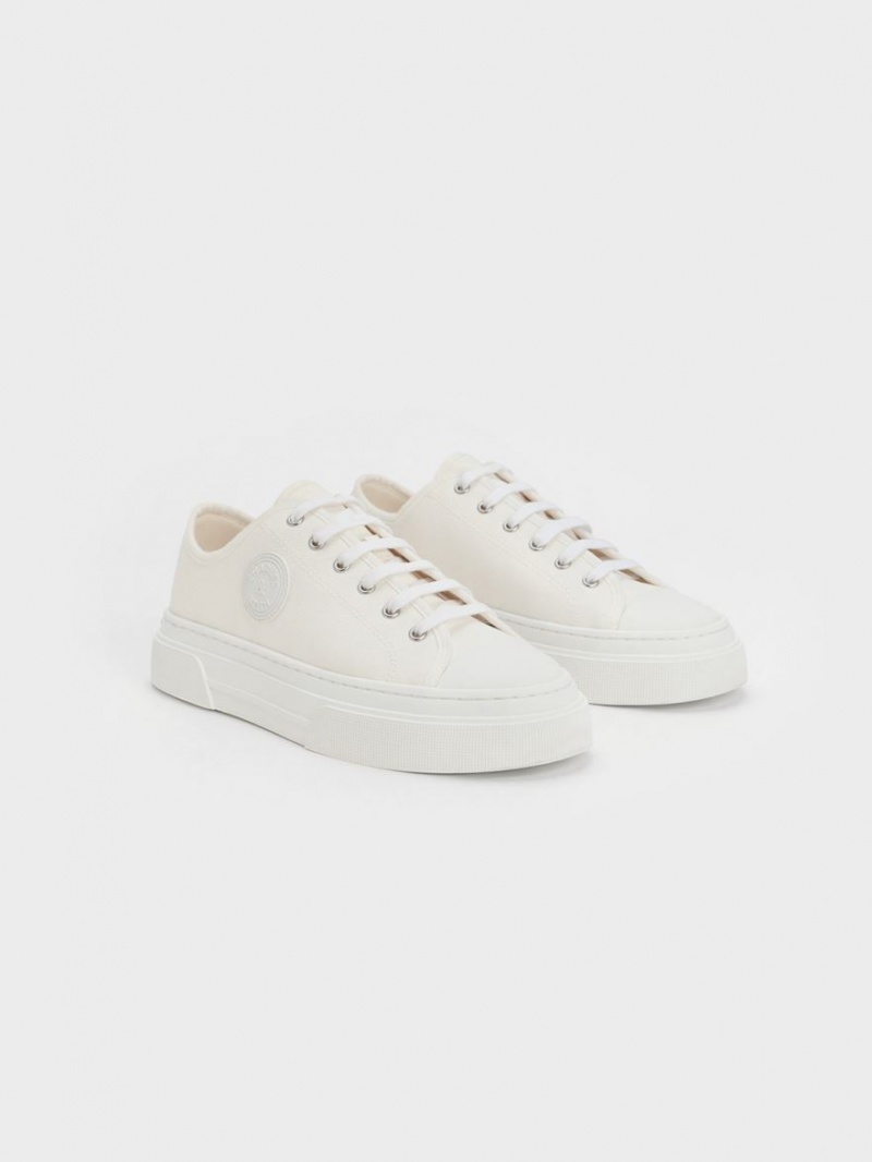 Αθλητικα Παπουτσια Charles And Keith Kay καμβα ασπρα | 46578-BSYH