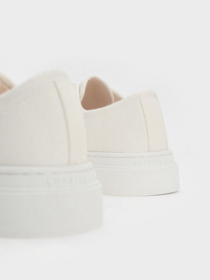 Αθλητικα Παπουτσια Charles And Keith Kay καμβα ασπρα | 46578-BSYH