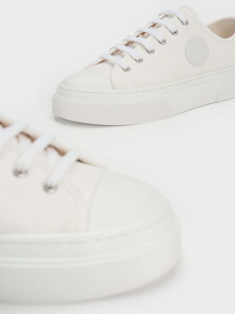 Αθλητικα Παπουτσια Charles And Keith Kay καμβα ασπρα | 46578-BSYH