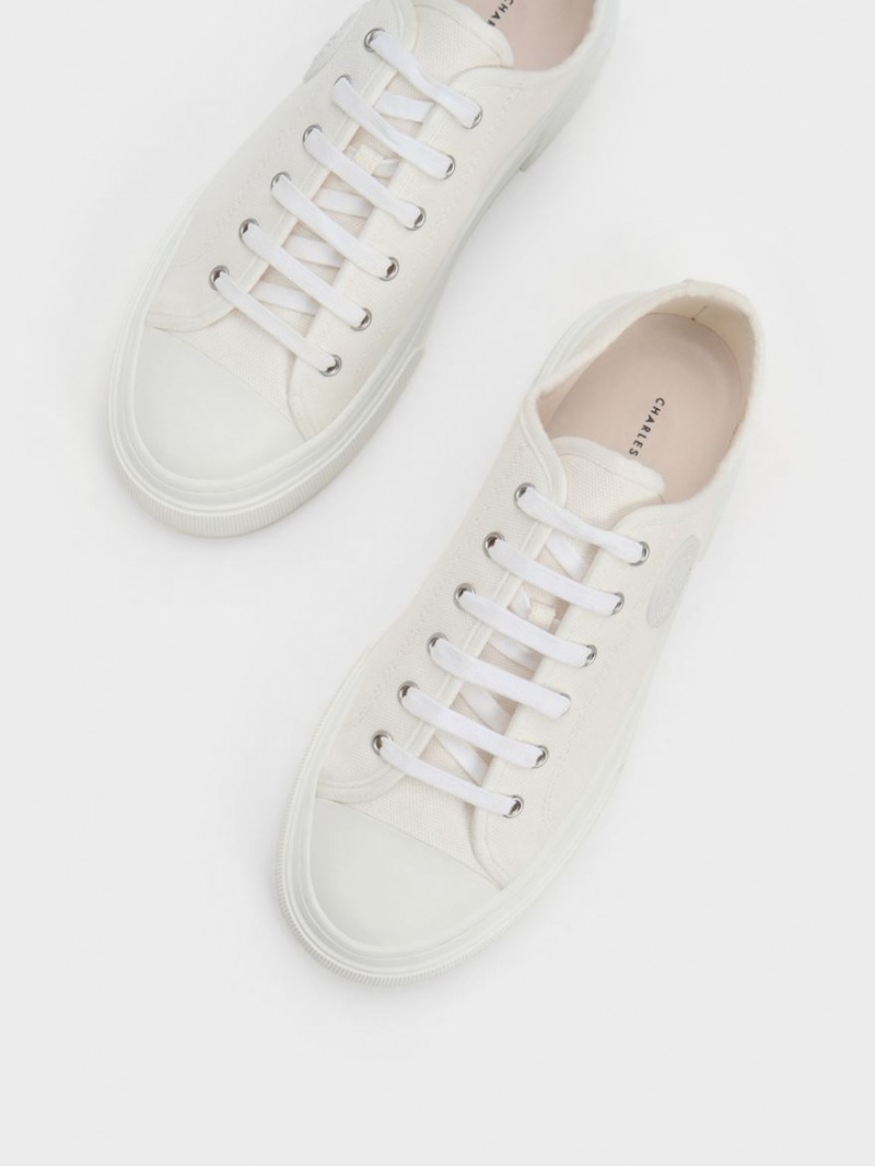 Αθλητικα Παπουτσια Charles And Keith Kay καμβα ασπρα | 46578-BSYH