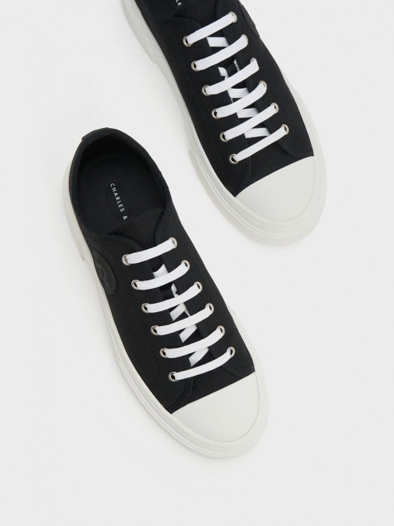 Αθλητικα Παπουτσια Charles And Keith Kay καμβα μαυρα | 86729-MTFP