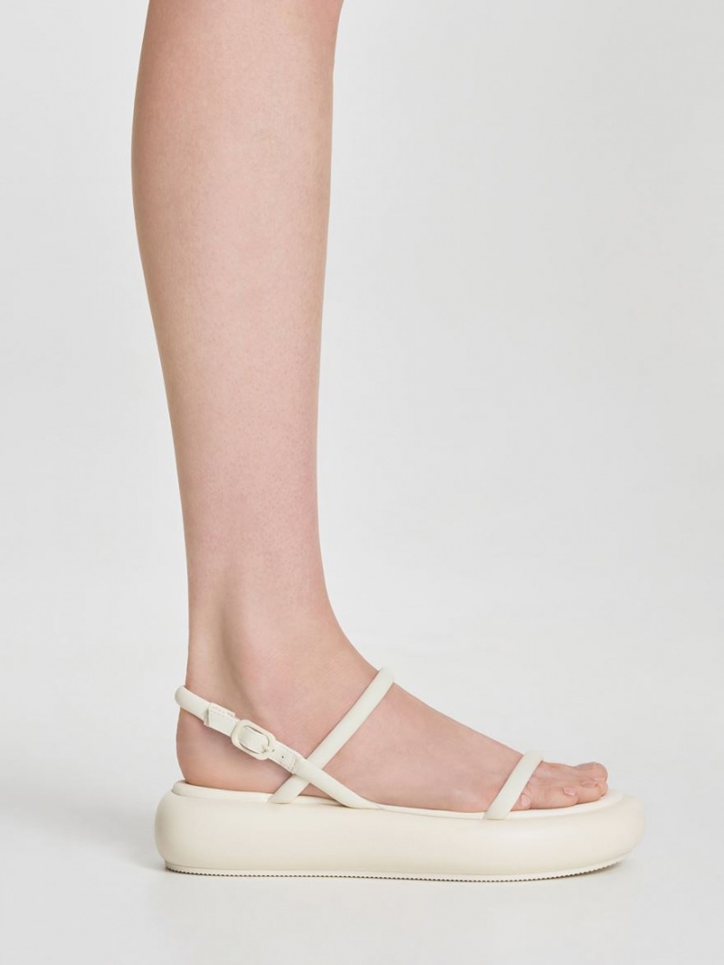 Πεδιλα Πλατφορμεσ Charles And Keith Keiko Με Επένδυση ασπρα | 74138-OGUL