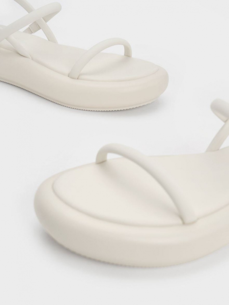 Πεδιλα Πλατφορμεσ Charles And Keith Keiko Με Επένδυση ασπρα | 74138-OGUL