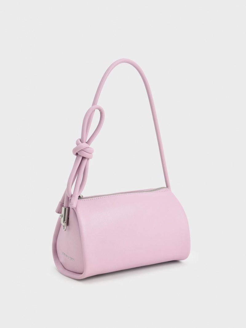 τσάντεσ ώμου Charles And Keith Knotted Handle ροζ | 34271-YXVB