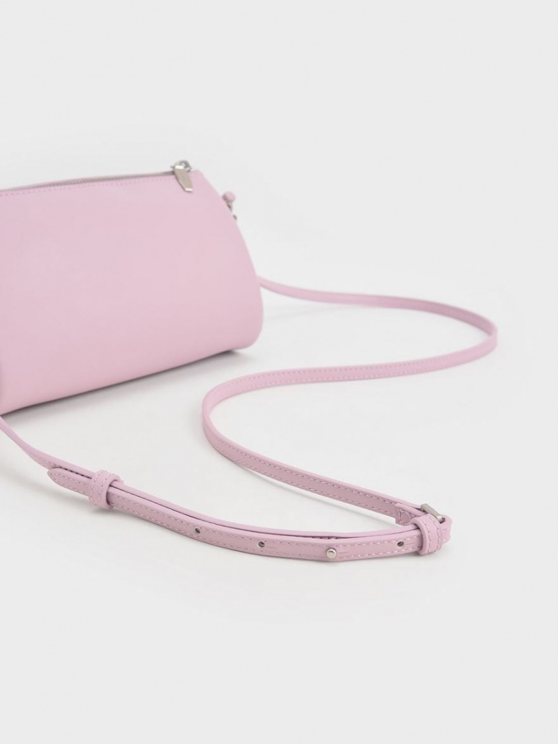 τσάντεσ ώμου Charles And Keith Knotted Handle ροζ | 34271-YXVB