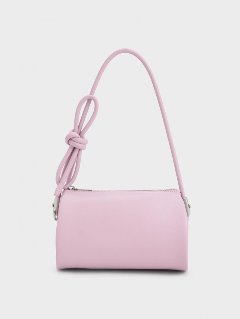 τσάντεσ ώμου Charles And Keith Knotted Handle ροζ | 34271-YXVB