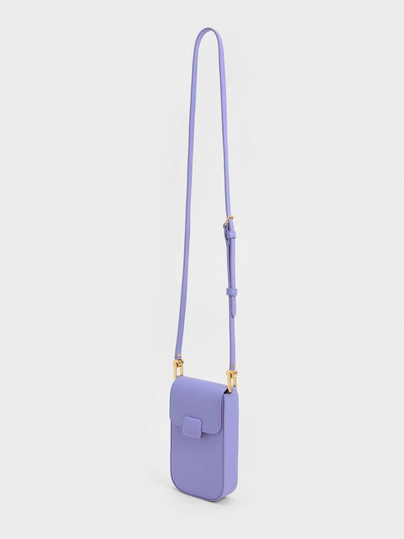 τσάντεσ ώμου Charles And Keith Koa Elongated Wristlet μωβ | 58012-VAEP