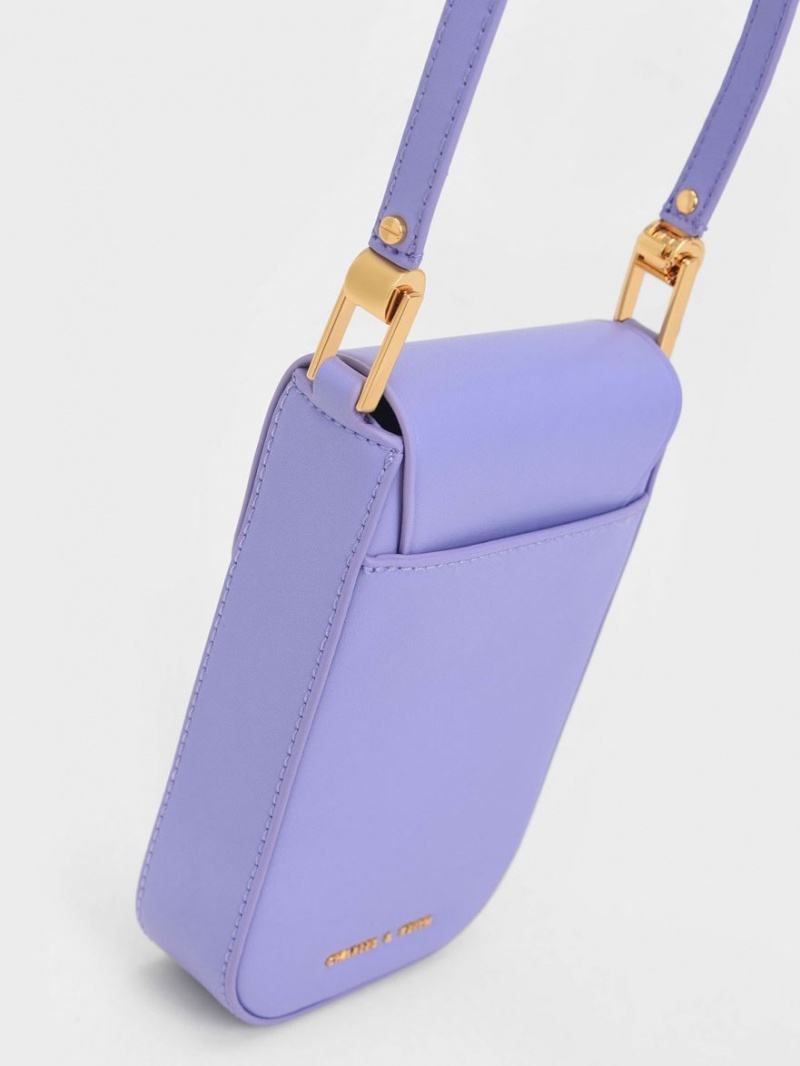 τσάντεσ ώμου Charles And Keith Koa Elongated Wristlet μωβ | 58012-VAEP