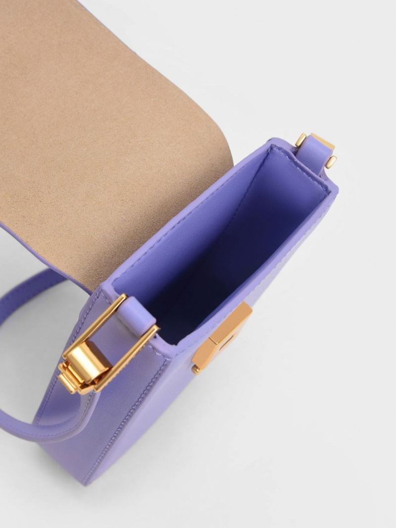 τσάντεσ ώμου Charles And Keith Koa Elongated Wristlet μωβ | 58012-VAEP