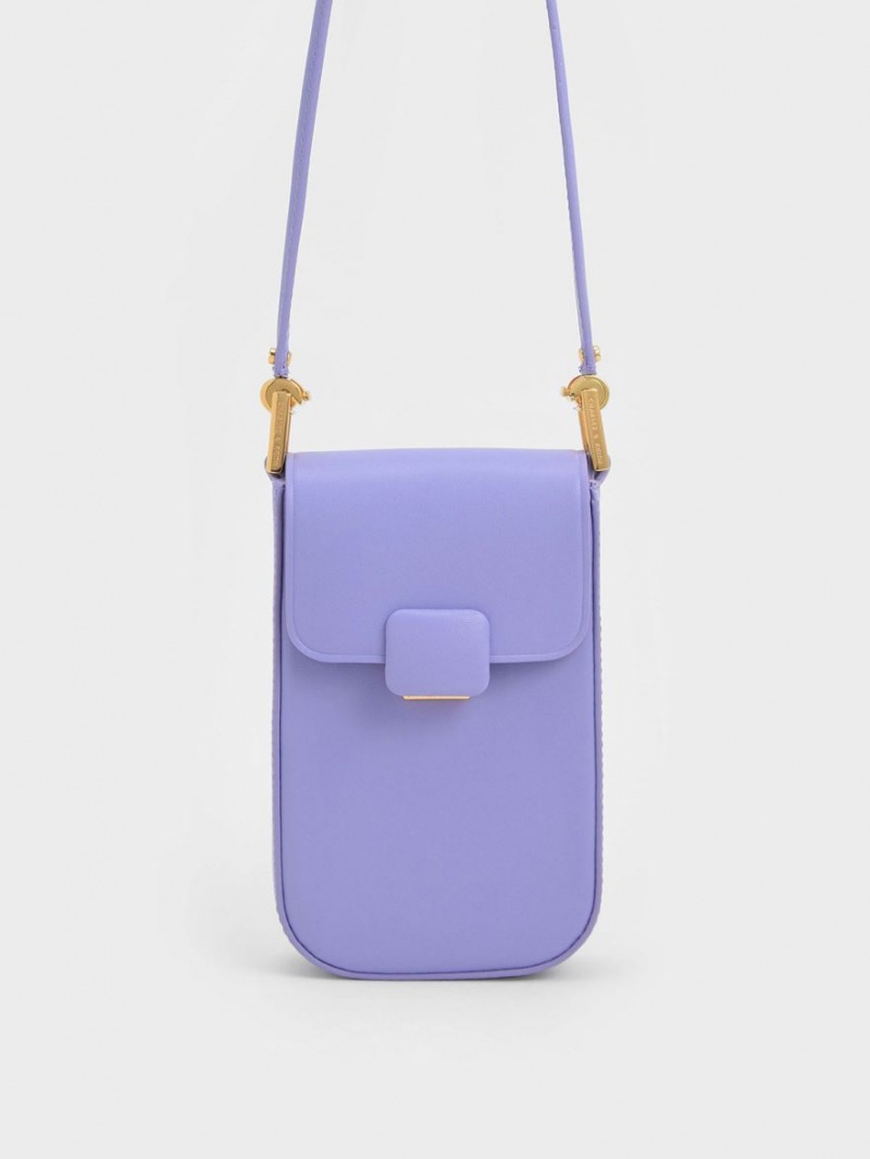 τσάντεσ ώμου Charles And Keith Koa Elongated Wristlet μωβ | 58012-VAEP