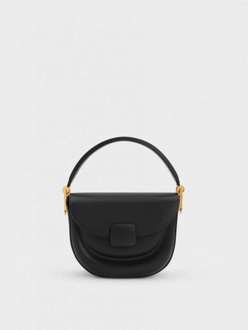 Τσάντες Σέλας Charles And Keith Koa Half-Moon μαυρα | 12934-GLCO