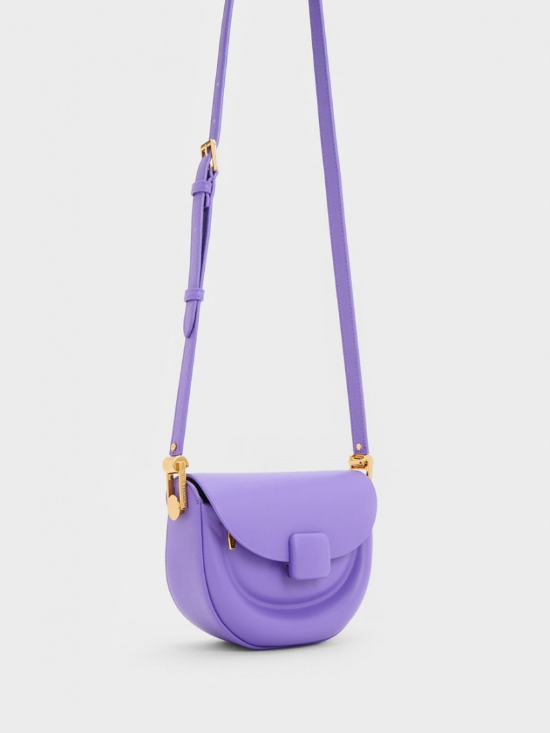 Τσάντες Σέλας Charles And Keith Koa Half-Moon μωβ | 26837-NOKA