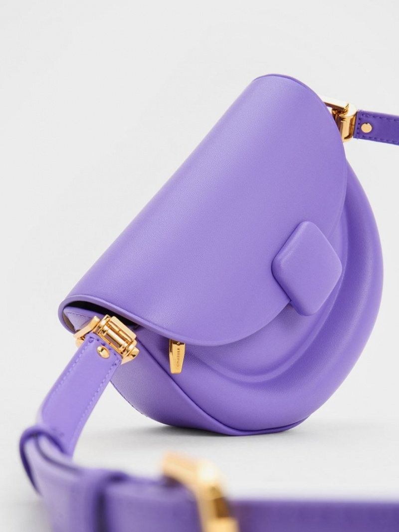 Τσάντες Σέλας Charles And Keith Koa Half-Moon μωβ | 26837-NOKA