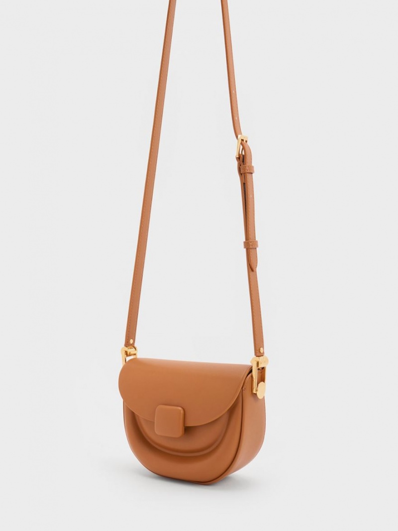 Τσάντες Σέλας Charles And Keith Koa Half-Moon σοκολάτα | 32548-UQEN