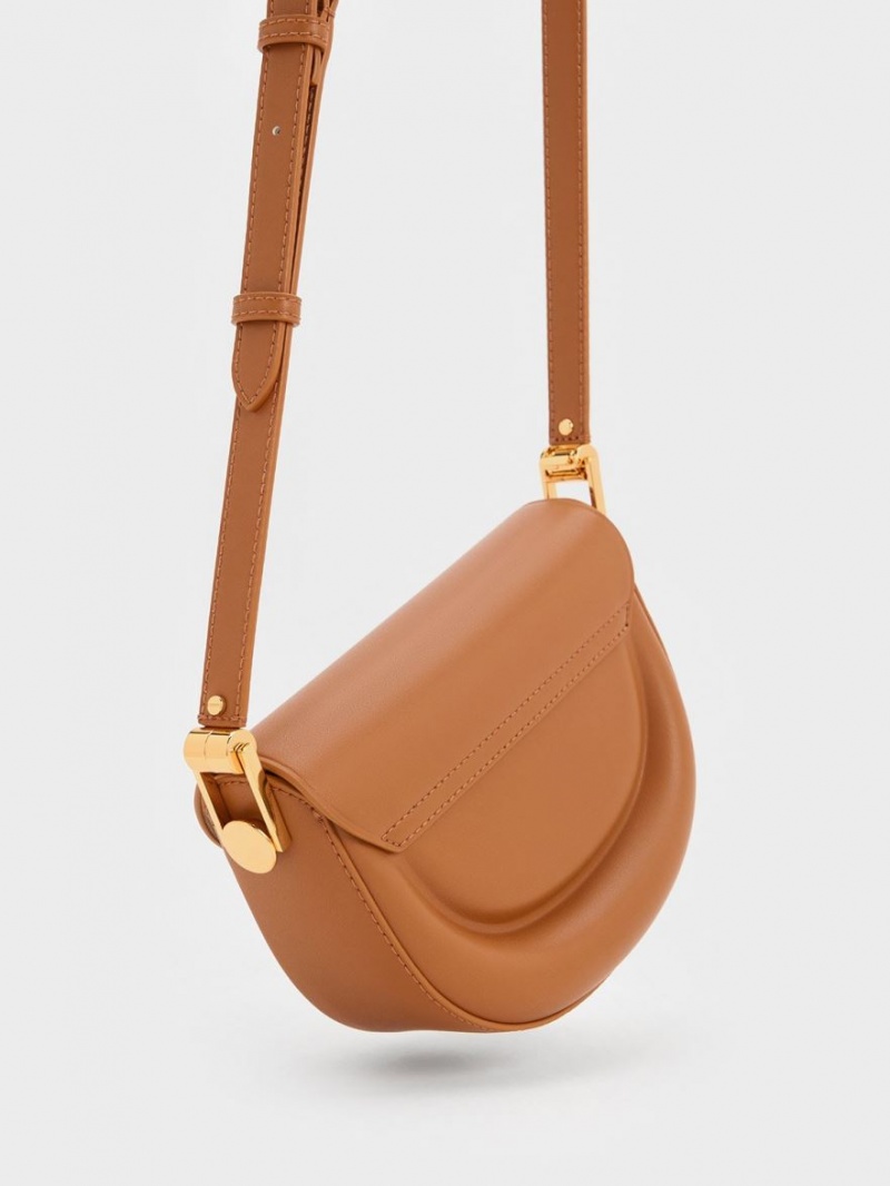 Τσάντες Σέλας Charles And Keith Koa Half-Moon σοκολάτα | 32548-UQEN
