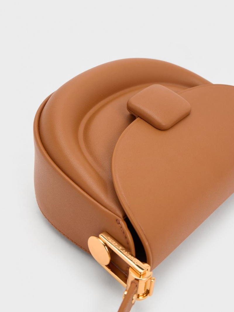 Τσάντες Σέλας Charles And Keith Koa Half-Moon σοκολάτα | 32548-UQEN