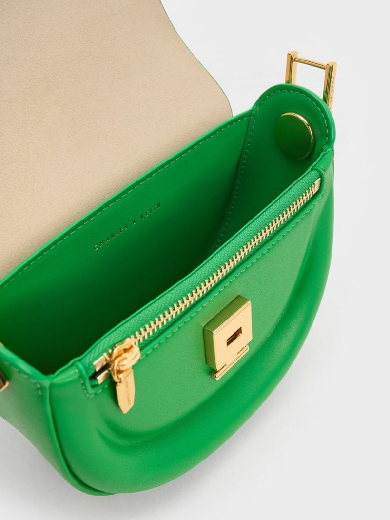 Τσάντες Σέλας Charles And Keith Koa Half-Moon πρασινο | 37546-EVDN