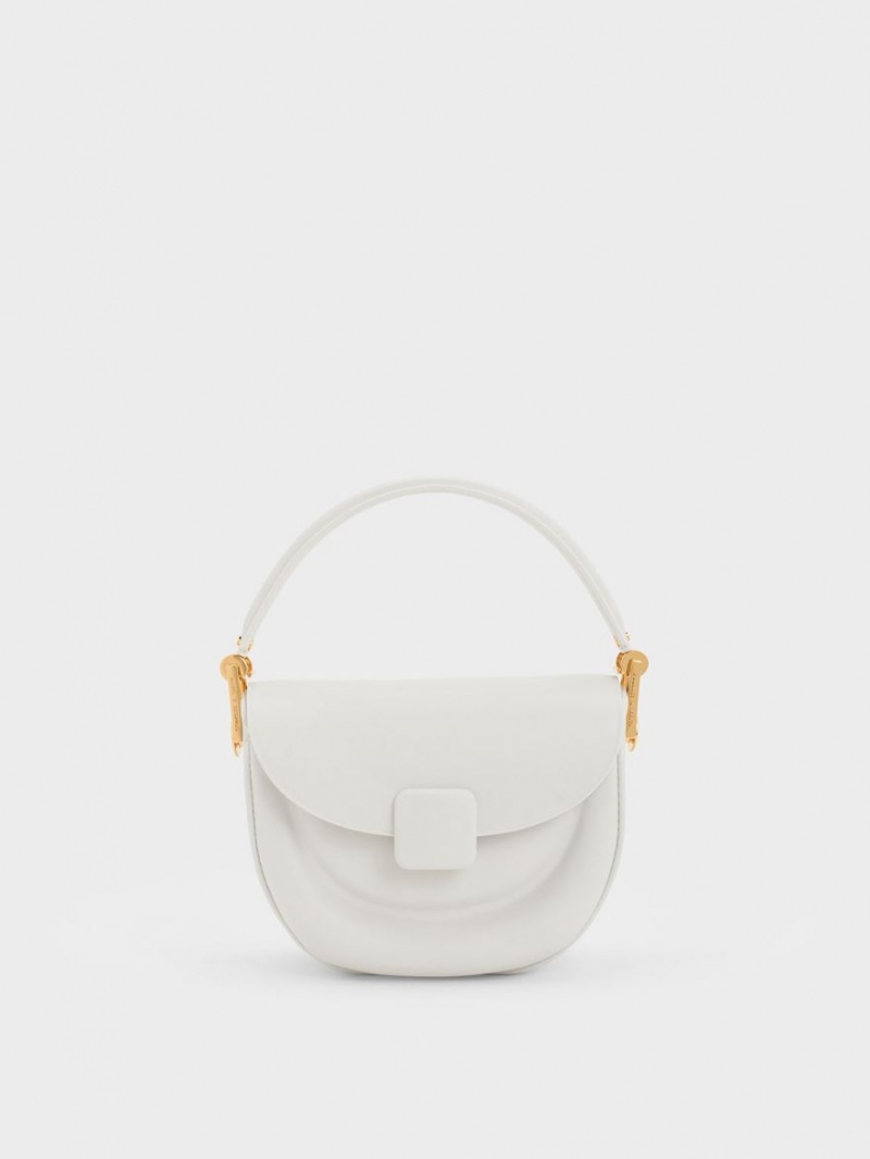 Τσάντες Σέλας Charles And Keith Koa Half-Moon ασπρα | 67459-ZYOI