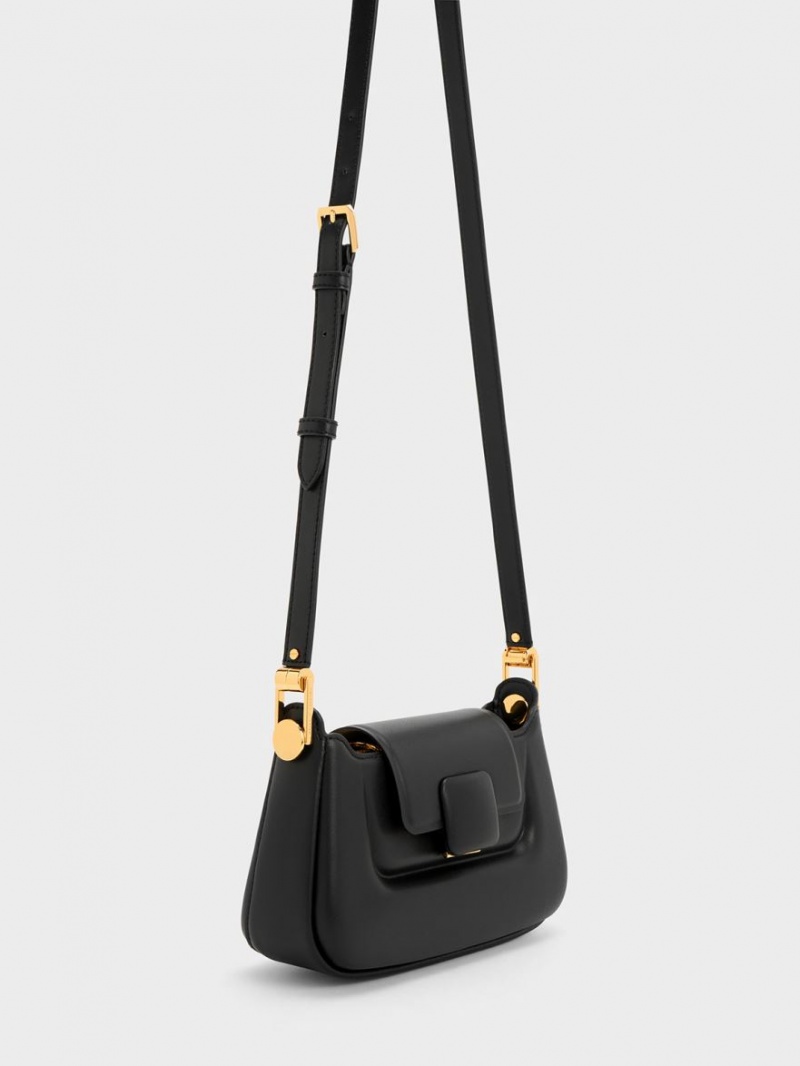 τσαντα χειροσ Charles And Keith Koa Push-Lock Top μαυρα | 09271-DNUQ