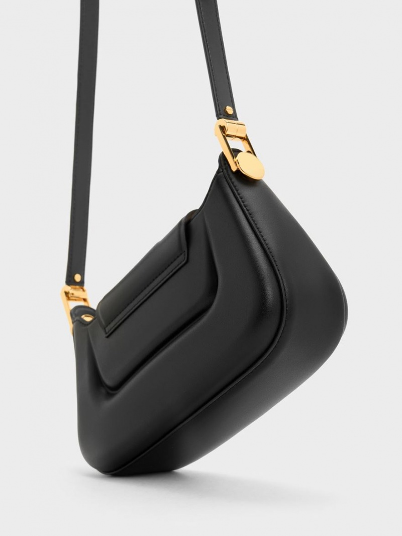 τσαντα χειροσ Charles And Keith Koa Push-Lock Top μαυρα | 09271-DNUQ