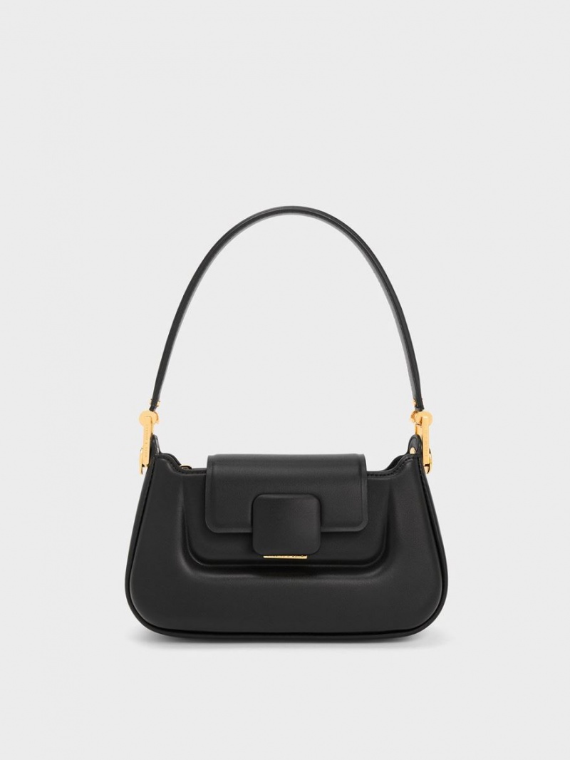 τσαντα χειροσ Charles And Keith Koa Push-Lock Top μαυρα | 09271-DNUQ