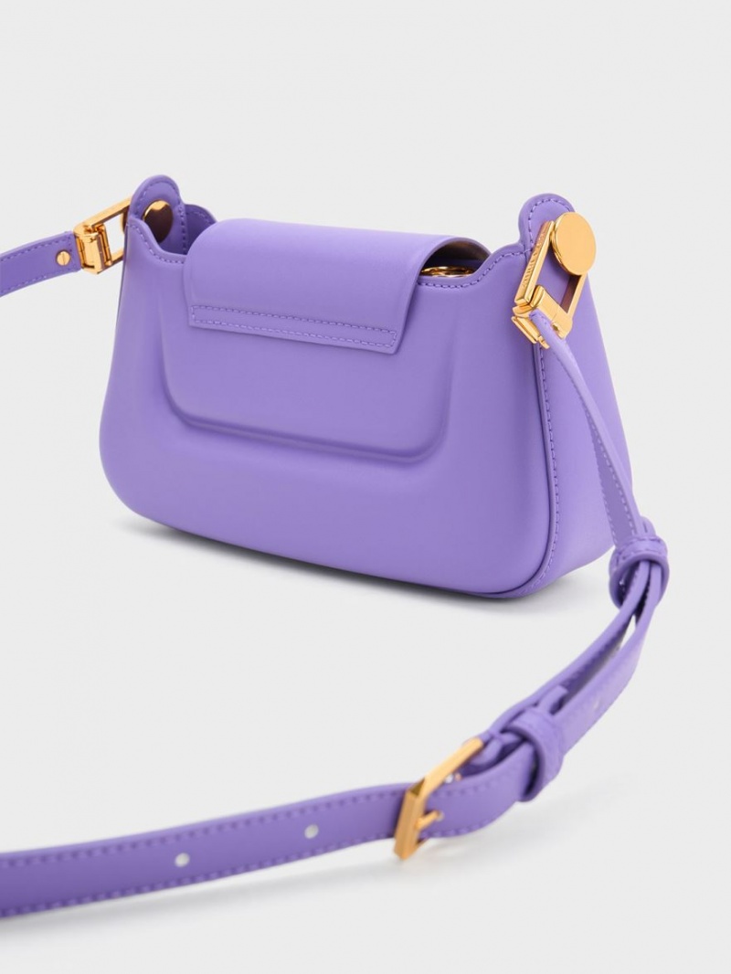τσαντα χειροσ Charles And Keith Koa Push-Lock Top μωβ | 46129-INSG