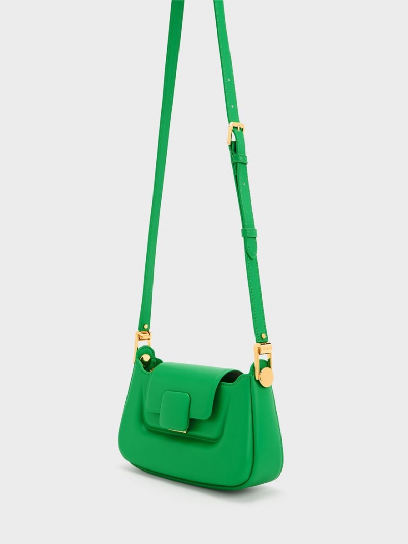 τσαντα χειροσ Charles And Keith Koa Push-Lock Top πρασινο | 76529-TZEO
