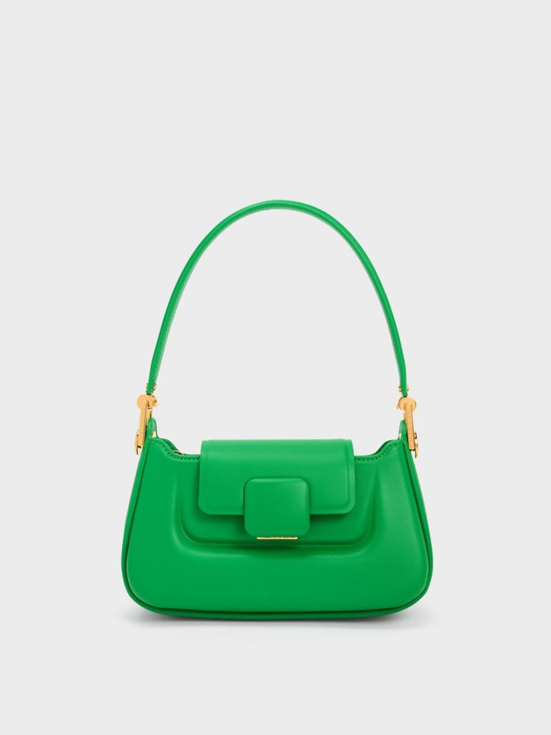 τσαντα χειροσ Charles And Keith Koa Push-Lock Top πρασινο | 76529-TZEO