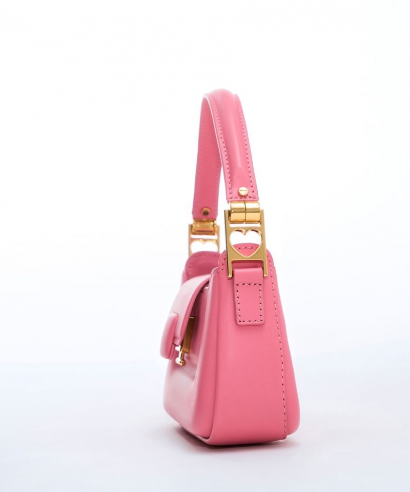 τσαντα χειροσ Charles And Keith Koa δερματινα Push-Lock Top ροζ | 57802-OGJF