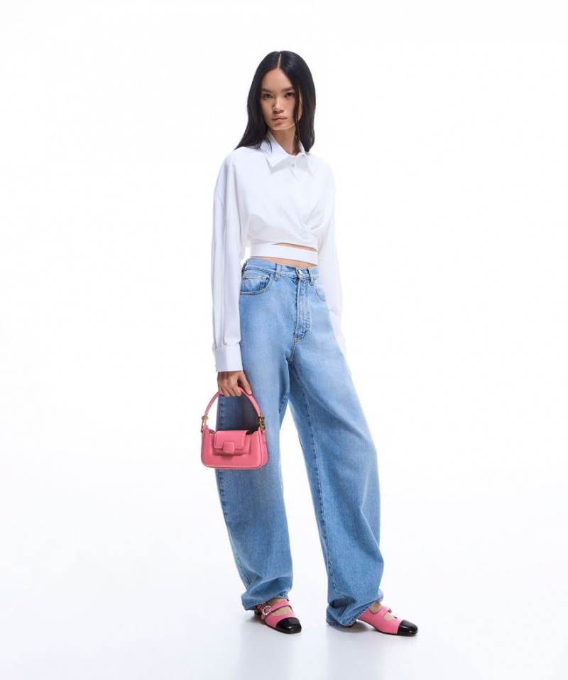τσαντα χειροσ Charles And Keith Koa δερματινα Push-Lock Top ροζ | 57802-OGJF